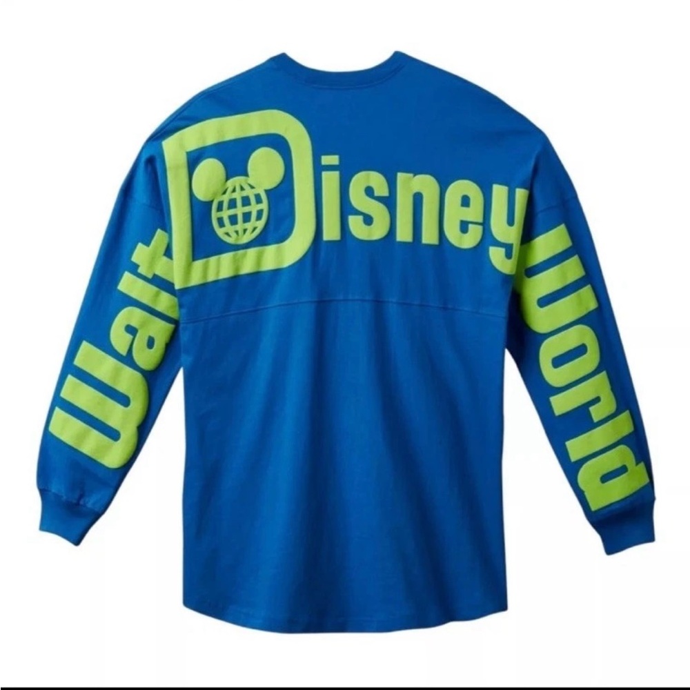 Disney Parks Walt Disney World Neon Blue & Neon Green Spirit Jersey S